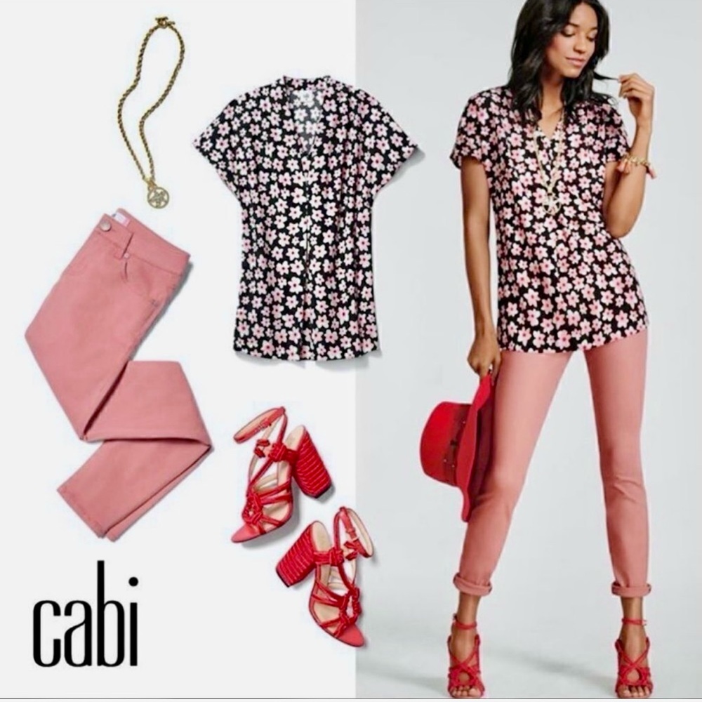 CAbi Harmony Pink Daisy Blouse